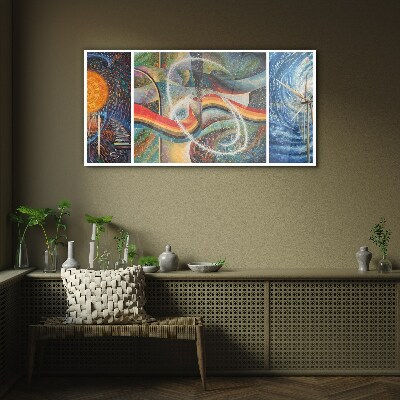 Tableau sur verre Mouvement et harmonie des couleurs