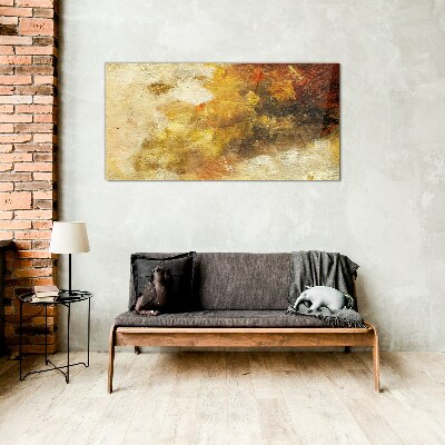 Tableau photo sur verre Reflets dorés dans l'abstraction