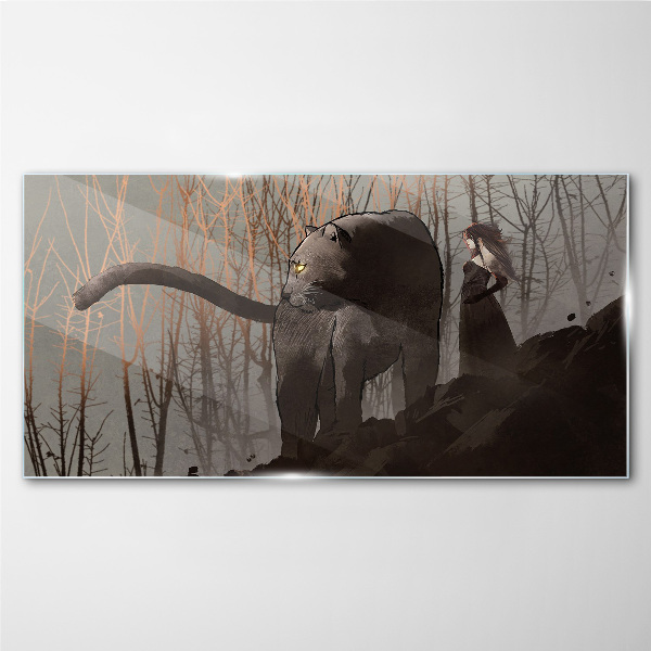 Tableau photo sur verre Black Panther et la mystérieuse figure