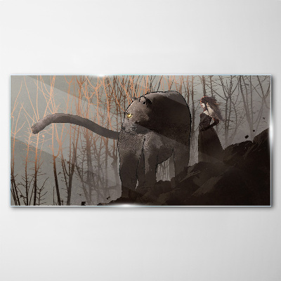 Tableau photo sur verre Black Panther et la mystérieuse figure