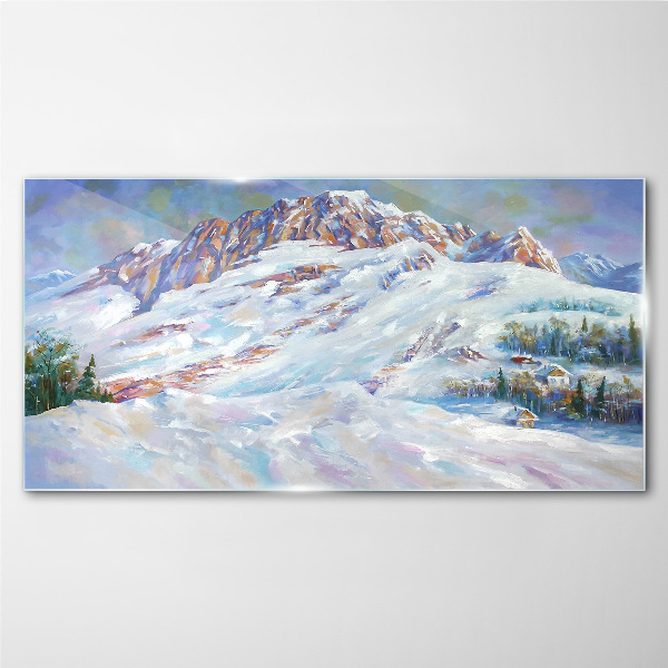 Tableau en verre Paysage de montagne hivernal