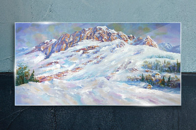 Tableau en verre Paysage de montagne hivernal