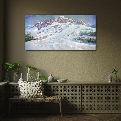 Tableau en verre Paysage de montagne hivernal