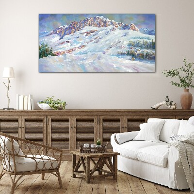 Tableau en verre Paysage de montagne hivernal