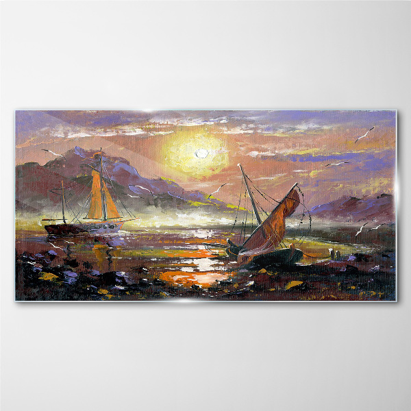 Tableau photo sur verre Coucher de soleil sur la mer