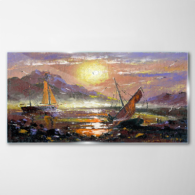 Tableau photo sur verre Coucher de soleil sur la mer