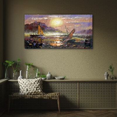 Tableau photo sur verre Coucher de soleil sur la mer