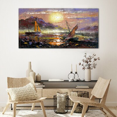 Tableau photo sur verre Coucher de soleil sur la mer