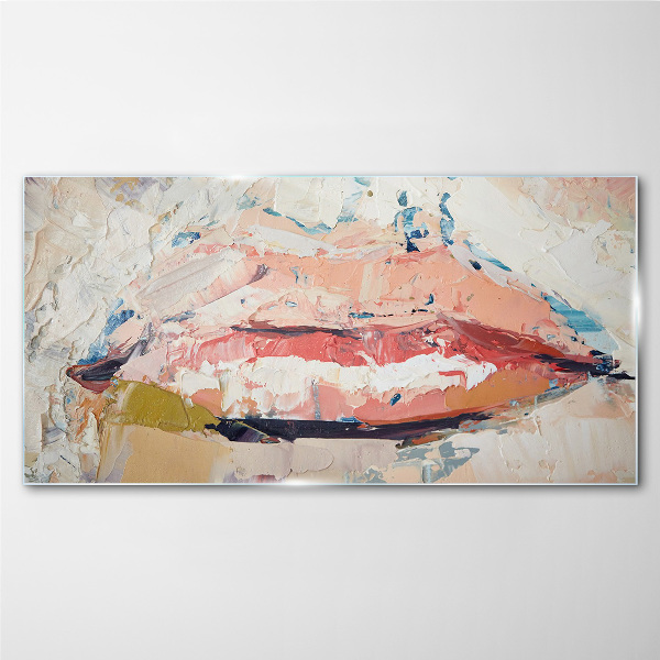 Tableau imprimé sur verre Des lèvres délicates aux tons pastel