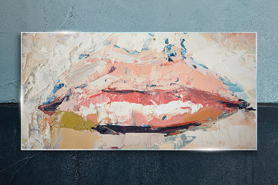 Tableau imprimé sur verre Des lèvres délicates aux tons pastel