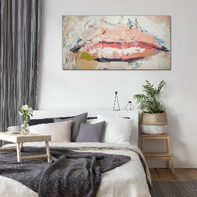 Tableau imprimé sur verre Des lèvres délicates aux tons pastel