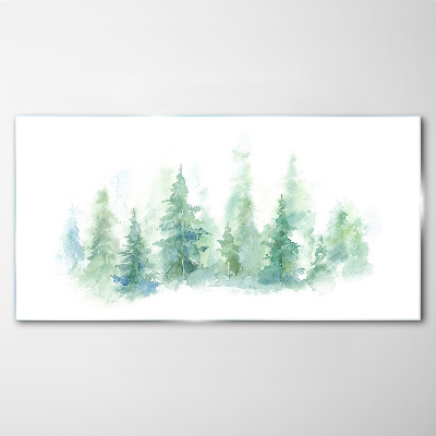 Tableau en verre Brouillard de forêt verte