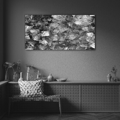 Tableau sur verre Cubes abstraits aux tons monochromes