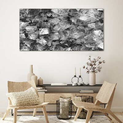 Tableau sur verre Cubes abstraits aux tons monochromes