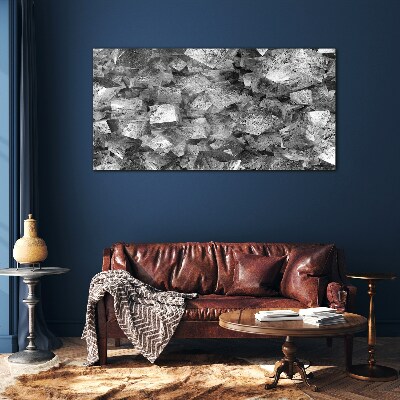 Tableau sur verre Cubes abstraits aux tons monochromes