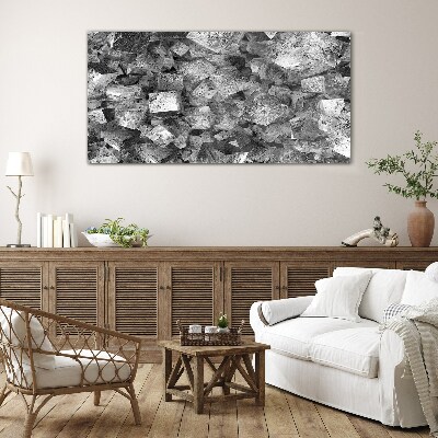 Tableau sur verre Cubes abstraits aux tons monochromes