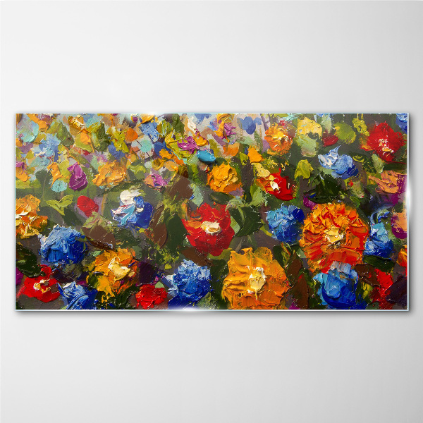 Tableau photo sur verre Un paysage floral aux couleurs intenses
