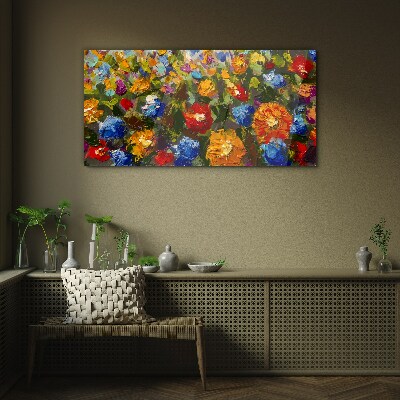 Tableau photo sur verre Un paysage floral aux couleurs intenses
