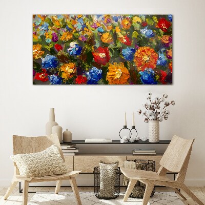 Tableau photo sur verre Un paysage floral aux couleurs intenses