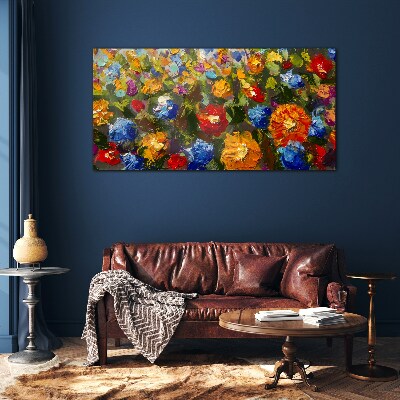Tableau photo sur verre Un paysage floral aux couleurs intenses