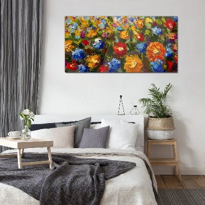 Tableau photo sur verre Un paysage floral aux couleurs intenses