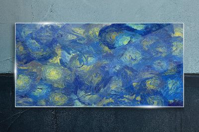 Tableau en verre Le ciel nocturne dans des tons de bleu