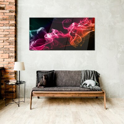 Tableau verre imprimé Vagues de brouillard coloré