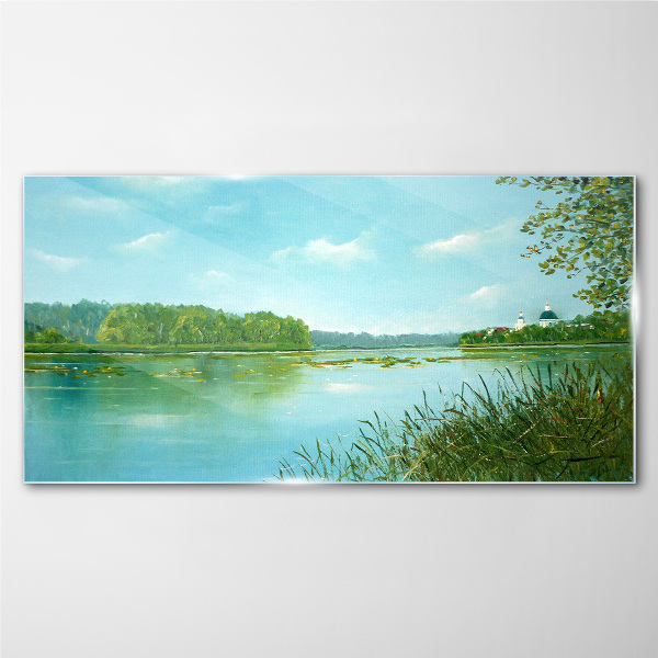 Tableau photo sur verre Un paysage paisible au bord de l'eau