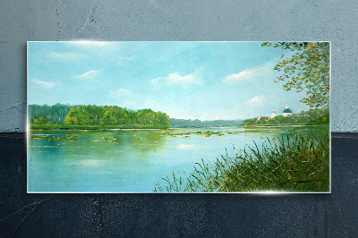 Tableau photo sur verre Un paysage paisible au bord de l'eau