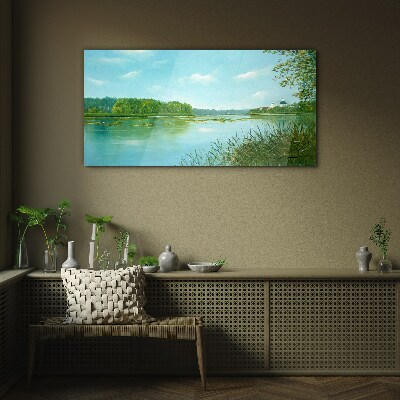 Tableau photo sur verre Un paysage paisible au bord de l'eau