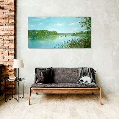 Tableau photo sur verre Un paysage paisible au bord de l'eau