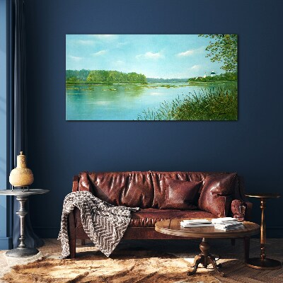 Tableau photo sur verre Un paysage paisible au bord de l'eau