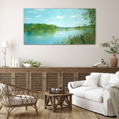 Tableau photo sur verre Un paysage paisible au bord de l'eau