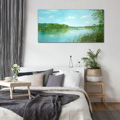Tableau photo sur verre Un paysage paisible au bord de l'eau