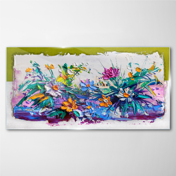 Tableau en verre Une composition florale aux couleurs intenses