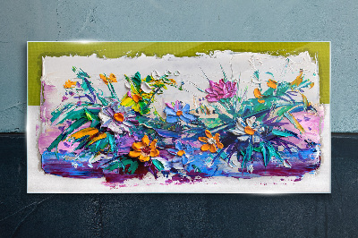 Tableau en verre Une composition florale aux couleurs intenses