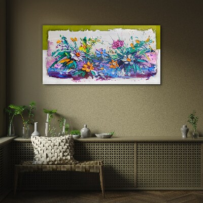 Tableau en verre Une composition florale aux couleurs intenses