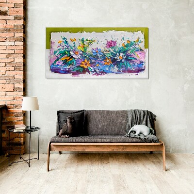 Tableau en verre Une composition florale aux couleurs intenses