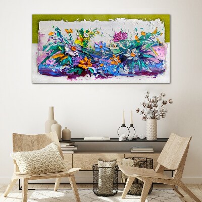 Tableau en verre Une composition florale aux couleurs intenses