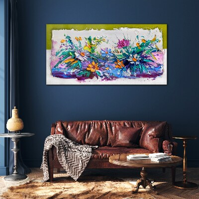 Tableau en verre Une composition florale aux couleurs intenses