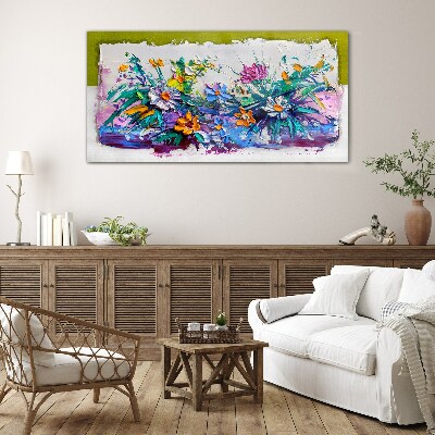 Tableau en verre Une composition florale aux couleurs intenses