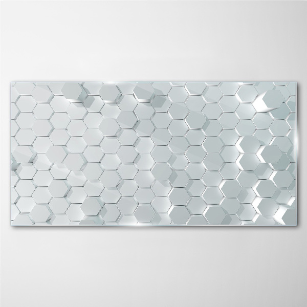 Tableau en verre Motif hexagonal dans les tons de gris