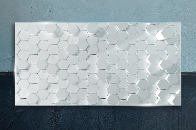Tableau en verre Motif hexagonal dans les tons de gris