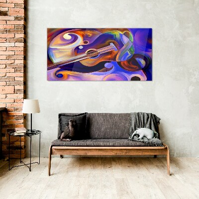 Tableau imprimé sur verre L'harmonie musicale en couleurs