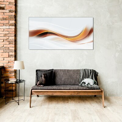 Tableau en verre Des vagues de tons chauds