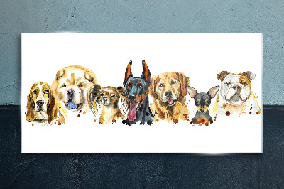 Tableau en verre Amitiés canines en couleurs