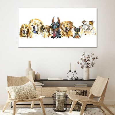 Tableau en verre Amitiés canines en couleurs