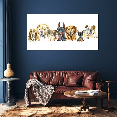 Tableau en verre Amitiés canines en couleurs