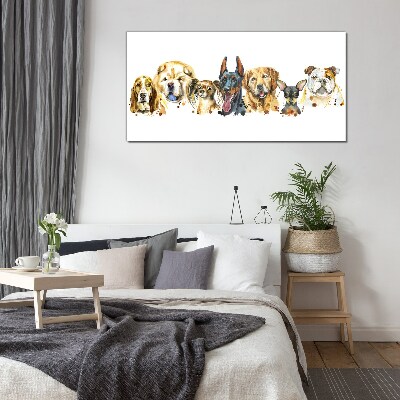 Tableau en verre Amitiés canines en couleurs