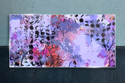 Tableau imprimé sur verre Paysage abstrait avec un accent japonais